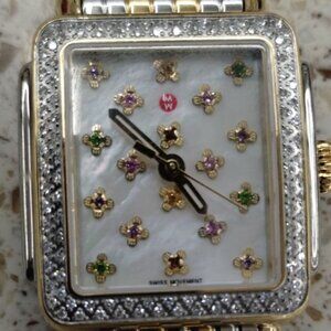 Michele Deco Fleur Special Edition Two-Tone 18K Gold-Plated Stainless Steel Diam